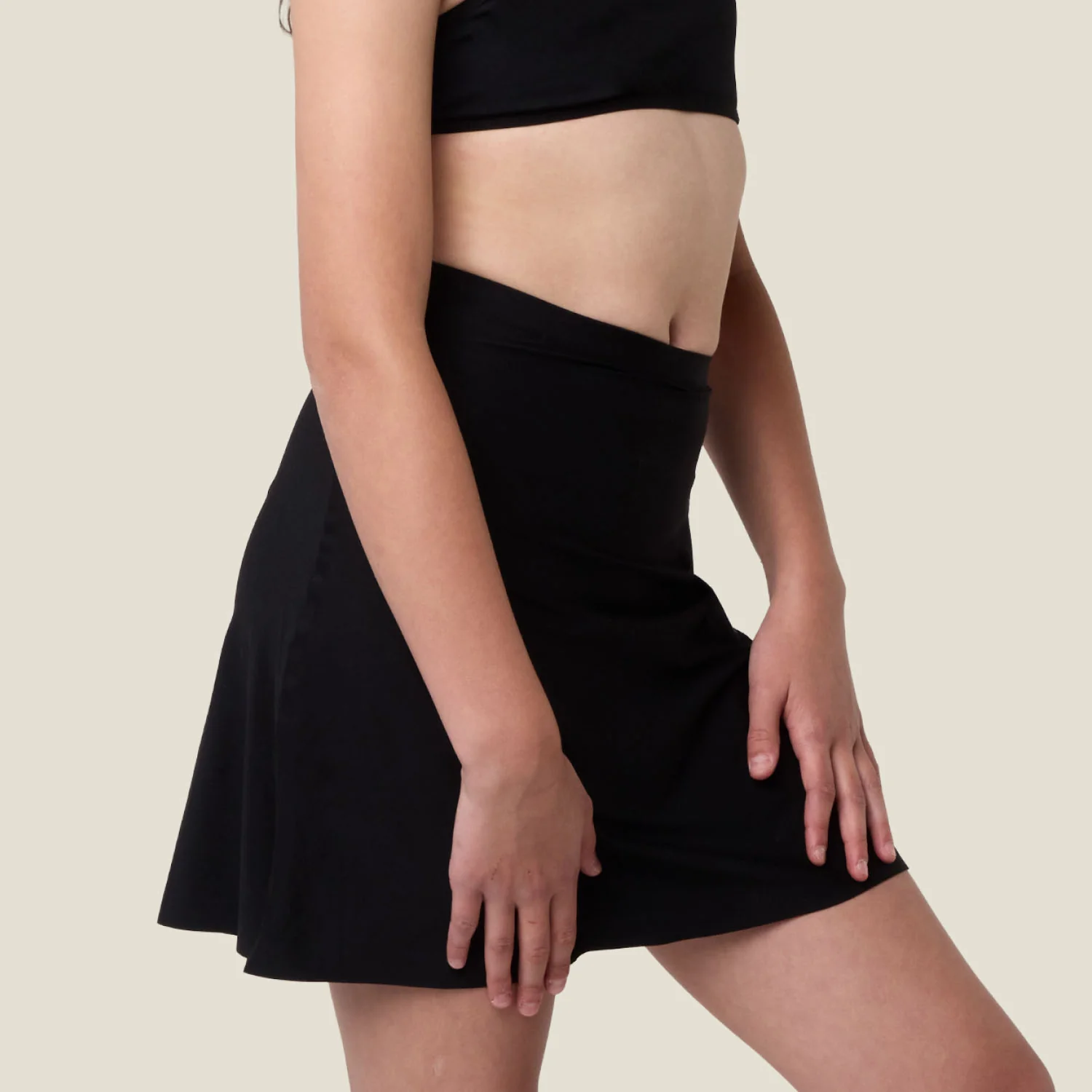 WUKA Teen Stretch Seamless Skort - Heavy - Black - Image 4