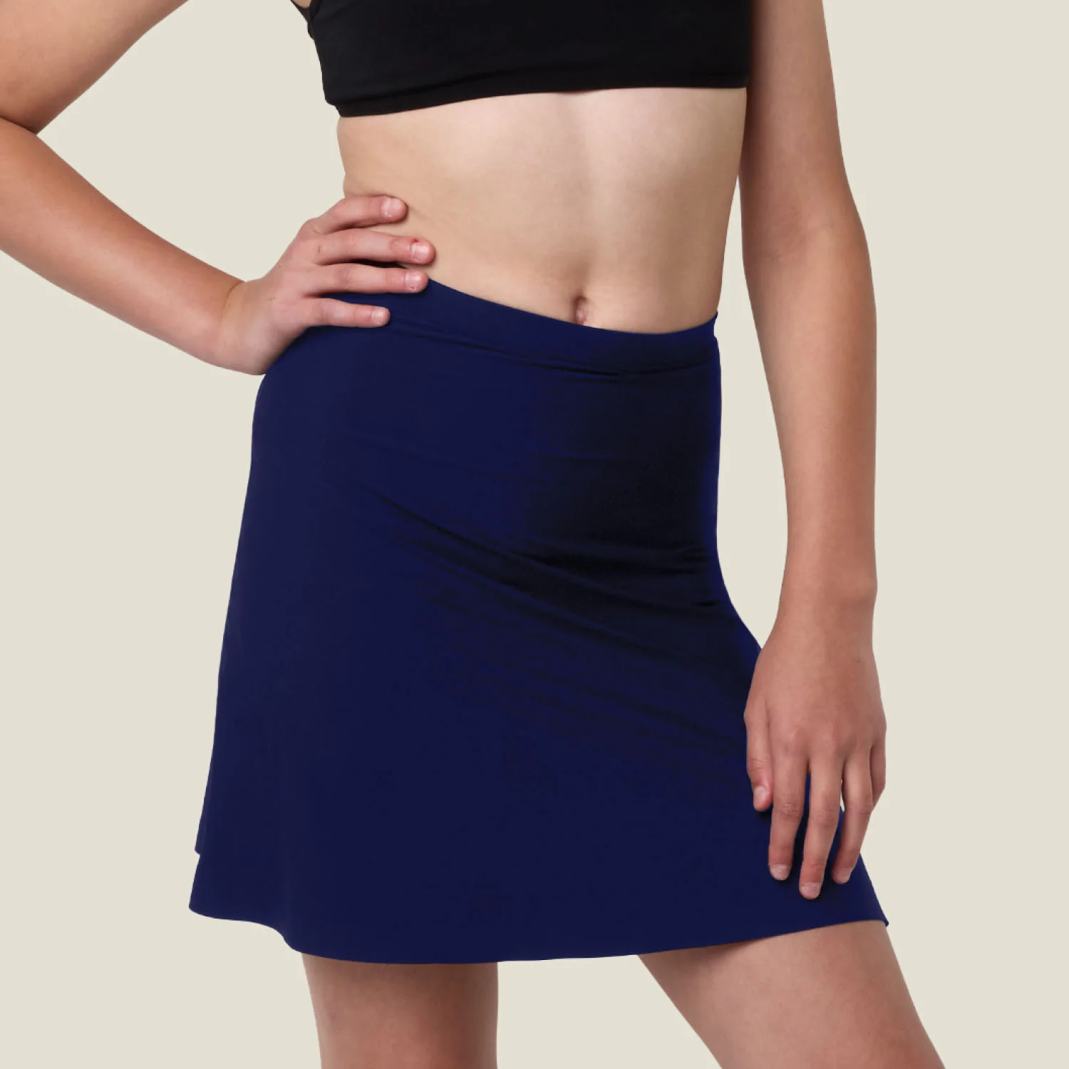 WUKA Teen Stretch Seamless Skort - Heavy - Navy - Image 2