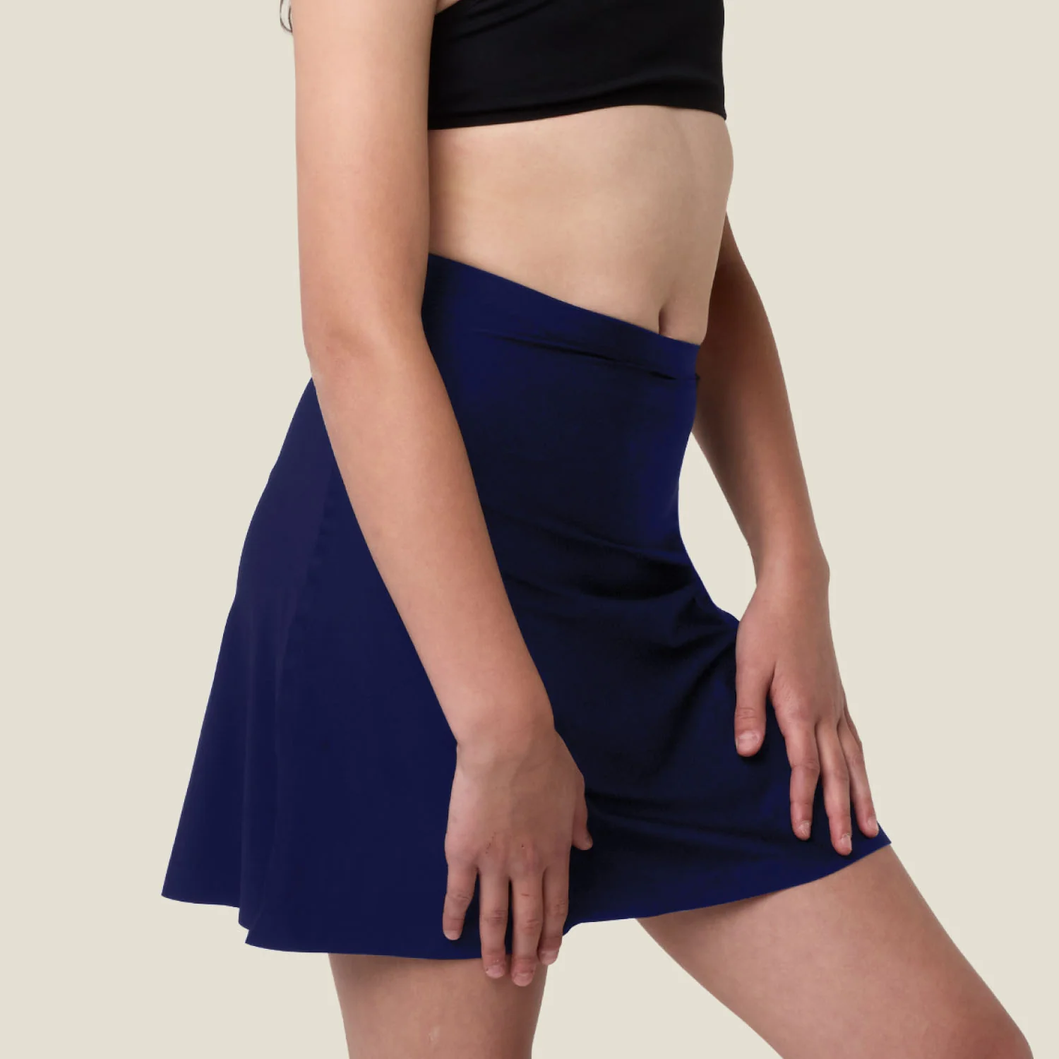 WUKA Teen Stretch Seamless Skort - Heavy - Navy - Image 4