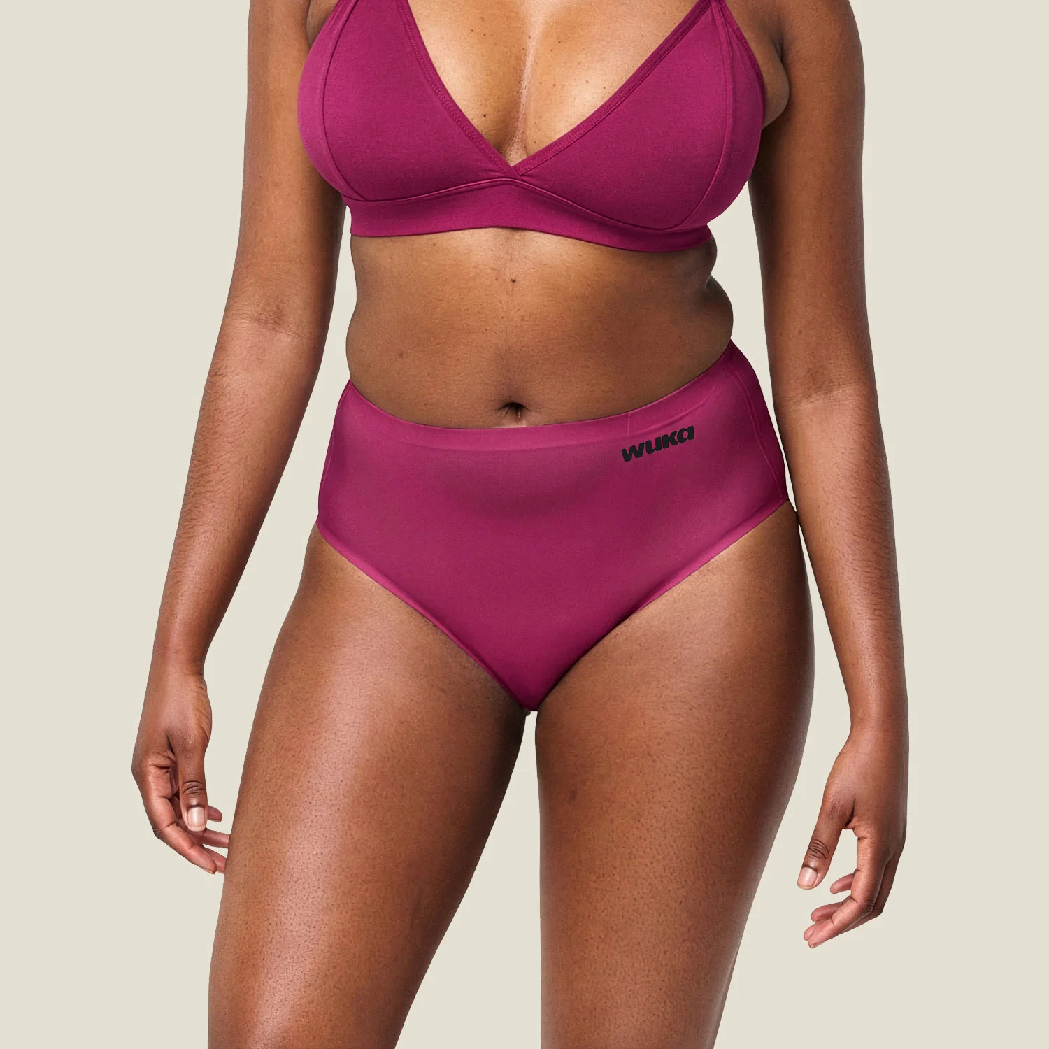 WUKA Stretch Seamless Midi Brief Heavy - Burgundy - Image 2