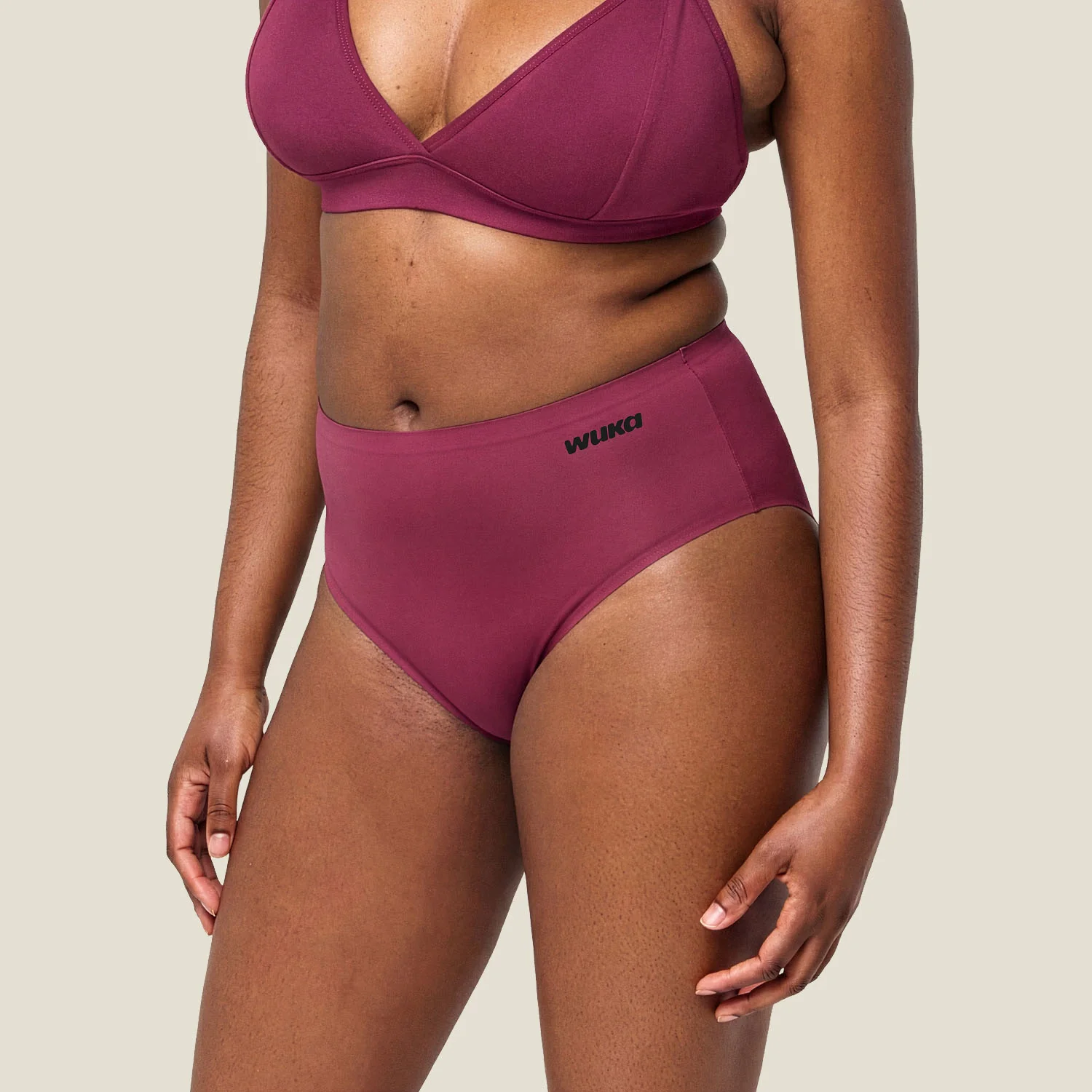 WUKA Stretch Seamless Midi Brief Heavy - Burgundy - Image 3