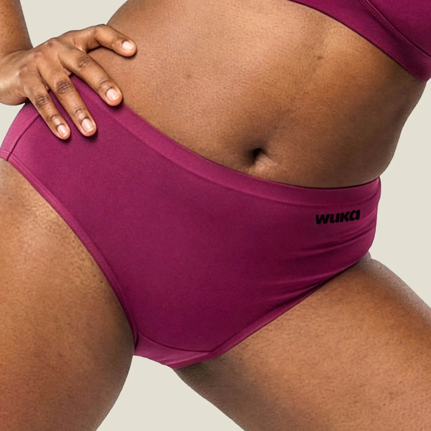WUKA Stretch Seamless Midi Brief Heavy - Burgundy - Image 8