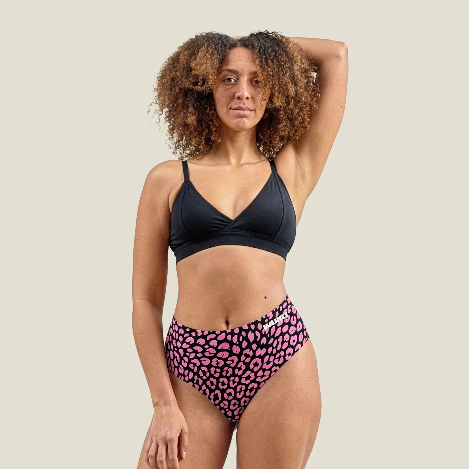 WUKA Stretch Seamless Midi Brief Heavy - Pink Leopard